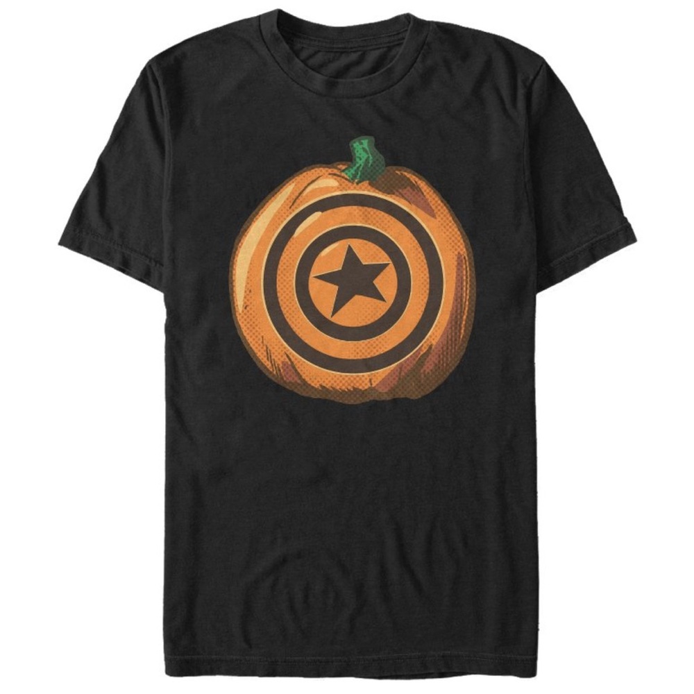🎃 SALE Marvel Halloween Captain America Pumpkin Shirt, unisex size S, like new - Picture 1 of 4